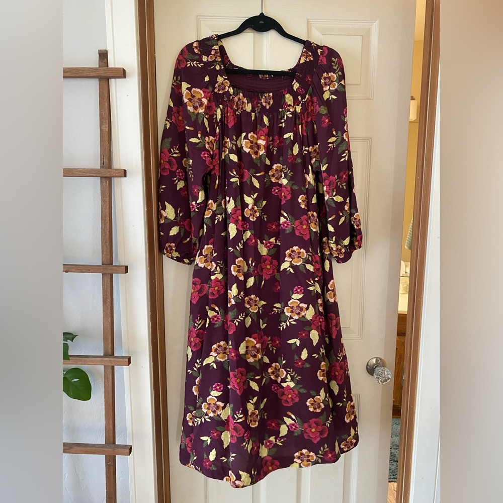 Accepting offers- Lane Bryant Burgundy Floral Midi Dress